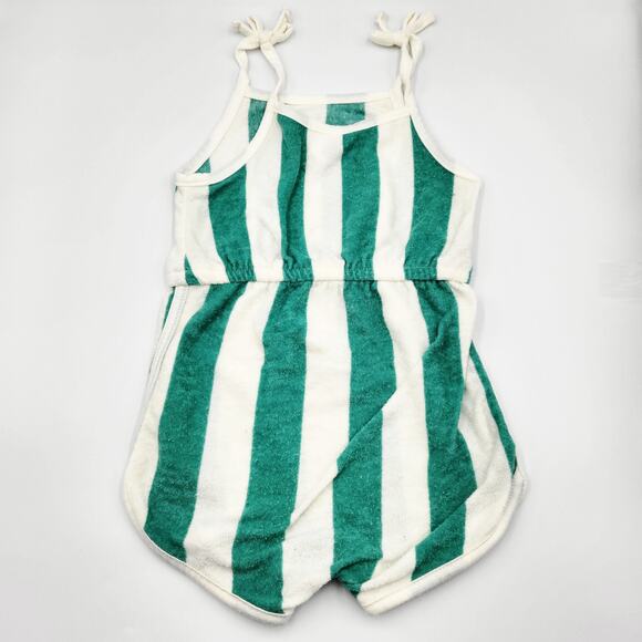 Grayson Mini Hello Kitty Sporty Green & White Striped Romper Toddlers Girls 2T - Picture 2 of 7